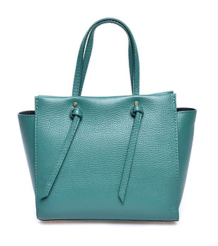 Зелена дамска чанта от естествена кожа Lavoni снимка