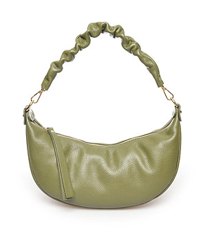 Зелена дамска чанта от естествена кожа Ledora снимка
