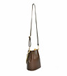 Кафява дамска кожена чанта със златиста верижка Andrina-2 снимка