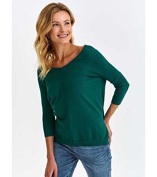 Дамски пуловер в зелено Crisan снимка