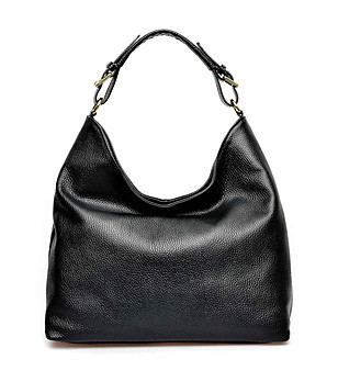 Дамска чанта от естествена кожа в черно Bianca снимка