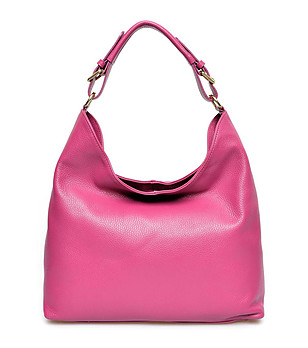 Дамска чанта от естествена кожа в розово Bianca снимка