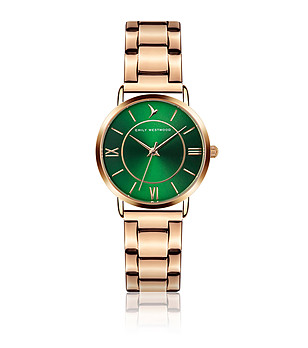 Дамски часовник в розовозлатисто с циферблат в зелено Nevona снимка
