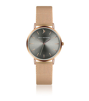 Дамски розовозлатист часовник със сив циферблат Tola снимка