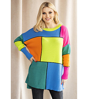 Дамски многоцветен пуловер Ness снимка