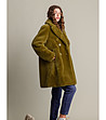 Дамско пухкаво палто в зелено-жълт нюанс Indiasa-0 снимка