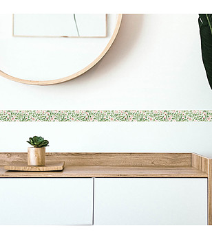 Стикер за стена с принт флорални мотиви 5x300см снимка