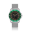 Сребрист мъжки часовник със зелен безел Baden-0 снимка