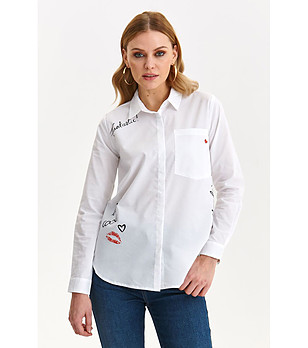 Дамска бяла риза Kalona снимка