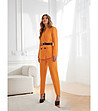 Оранжев дамски панталон с колан Dixi-2 снимка