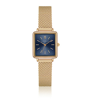 Златист дамски часовник със син циферблат Karolen снимка
