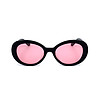 Черни овални слънчеви очила с розови лещи-1 снимка