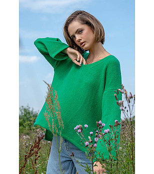 Дамски зелен пуловер Riatta снимка