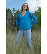 Дамски пуловер в синьо Riatta-2 снимка
