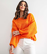 Оранжев дамски oversize пуловер Almeria-0 снимка