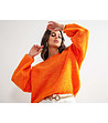 Оранжев дамски oversize пуловер Almeria-2 снимка