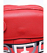 Червена дамска кожена чанта с ефектна презрамка Teti-2 снимка