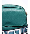 Зелена дамска кожена чанта с ефектна презрамка Teti-2 снимка