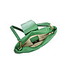 Зелена дамска кожена чанта Karra-3 снимка