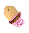 Розова дамска кожена чанта за рамо Dili-3 снимка