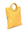 Жълта дамска чанта от естествена кожа с несесер Ambala-1 снимка
