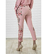 Розов дамски панталон с авторски принт-1 снимка