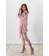 Розов дамски панталон с авторски принт-2 снимка