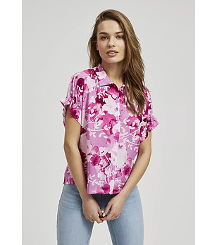 Дамска риза в розови нюанси с принт Trika снимка