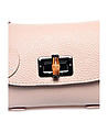 Малка дамска чанта от естествена кожа в цвят пудра Mia-2 снимка