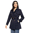 Дамски шлифер в тъмносин цвят -2 снимка