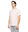 Светлорозова памучна мъжка тениска -2 снимка