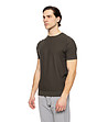 Мъжка памучна тениска в тъмнозелен цвят-3 снимка