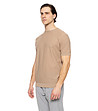Мъжка памучна тениска в бежов цвят-2 снимка