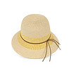 Дамска бежова шапка с жълта лента Piccola-2 снимка