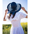 Дамска тъмносиня шапка с бели кантове Pineto-0 снимка