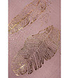 Дамски шал в цвят пепел от роза със златисти листа Oleni-1 снимка
