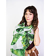 Дамски шал със зелен флорален принт Pleasure garden-3 снимка