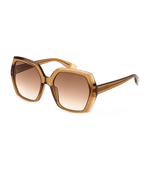 Дамски слънчеви очила с кафяви прозрачни рамки снимка