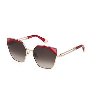 Дамски слънчеви очила в златисто и червено снимка