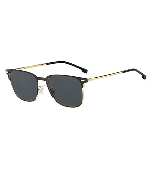 Мъжки слънчеви очила в черно и златисто снимка