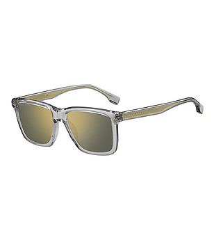 Сиви мъжки слънчеви очила с прозрачни рамки снимка