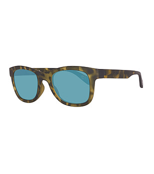 Мъжки слънчеви очила с кафяви рамки и сини поляризирани лещи снимка