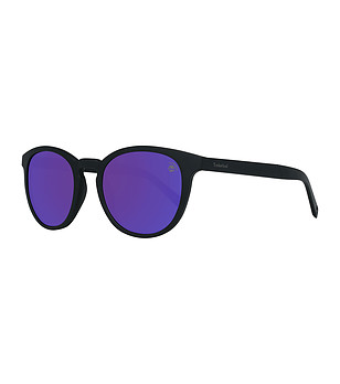 Черни мъжки слънчеви очила с лилави лещи снимка