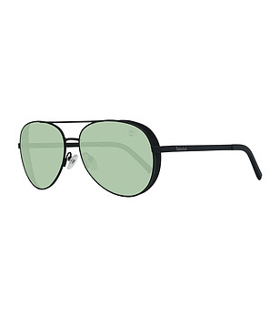 Мъжки слънчеви очила с черни рамки и зелени лещи снимка