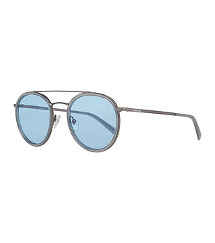 Сиви unisex слънчеви очила със сини поляризирани лещи снимка