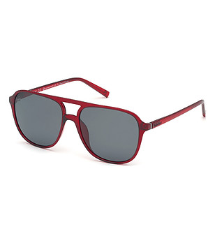 Мъжки слънчеви очила с червени рамки и поляризирани лещи снимка