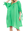 Ленена оversize рокля в зелено-3 снимка