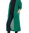 Дълга дамска жилетка в зелено -3 снимка