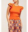 Дамска оранжева блуза-2 снимка
