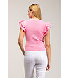 Розова дамска блуза с ефектни ръкави-1 снимка